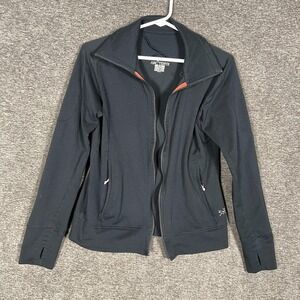 Arc'teryx Jacket Womens Medium Black Softshell Full Zip Thumbholes Canada Hiking